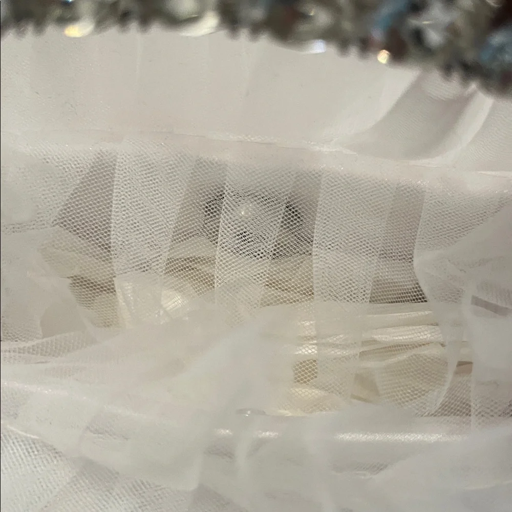 Jewel Badgley Mischka‎ Jazzie Tulle Layered Ruffle Pouch Clutch, NWT